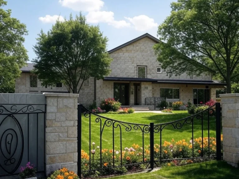 Une maison avec un très beau jardin et de belles clôtures réalisés par Paysagiste Val d'Oise