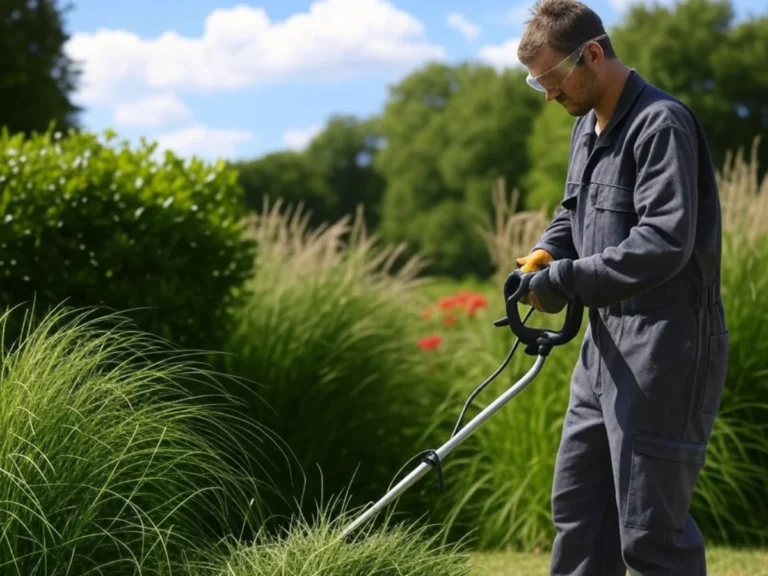 Vue d'un autre professionnel en train de débroussailler un terrain, illustrant notre service de débroussaillage pour un environnement propre et sécurisé dans le Val d'Oise (95) - Débroussaillage - Élagage et Paysagiste Val-d'Oise (95).